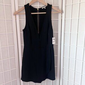 Black Deep Vee V-Neck Sleeveless Skort Romper Small